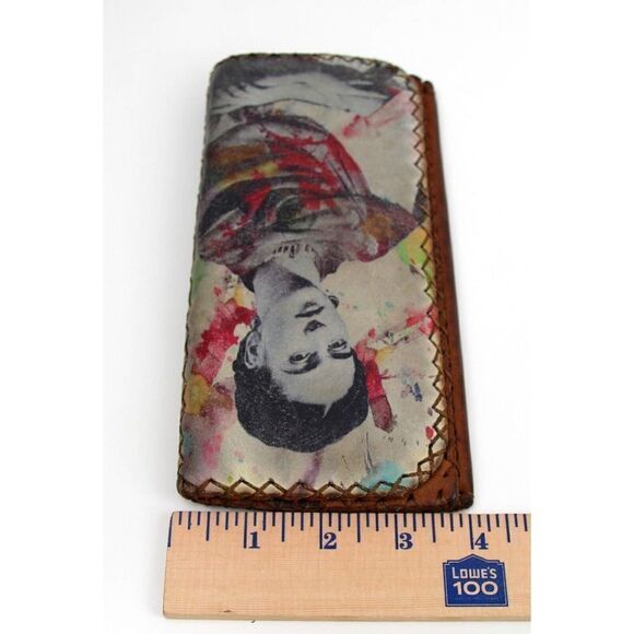 ARTISAN ALEARTE FRIDA KAHLO BROWN GENUINE LEATHER ID CARD BILL HOLDER WALLET - Picture 7 of 7
